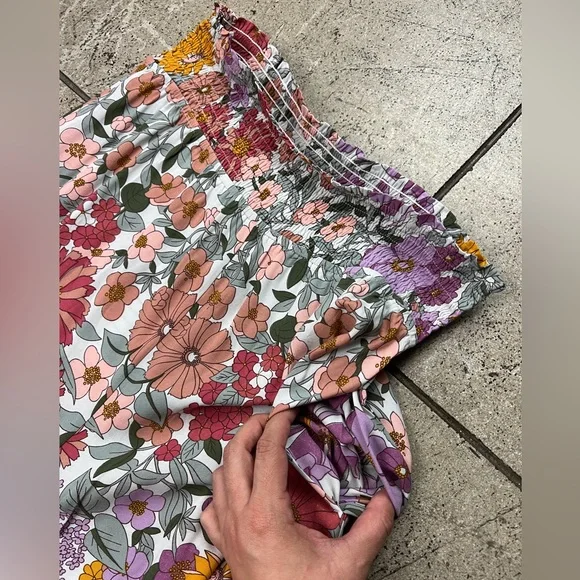 💚 3246. Floral Boho Smocked Waist Wide Leg Pants - Picture 8 of 12